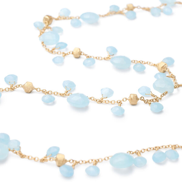 Paradise Yellow Gold and Aquamarine Necklace